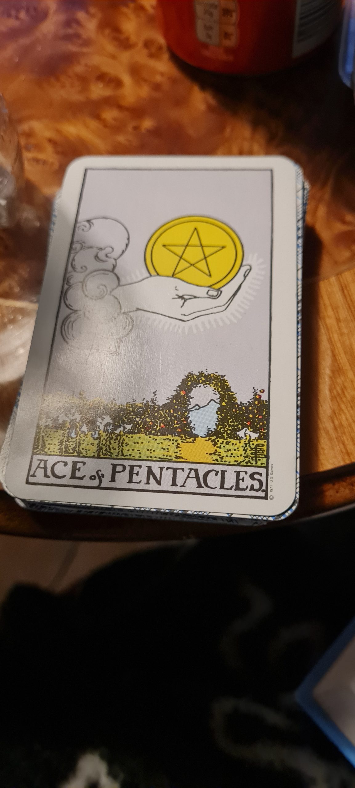 Ess av mynt i tarot kort